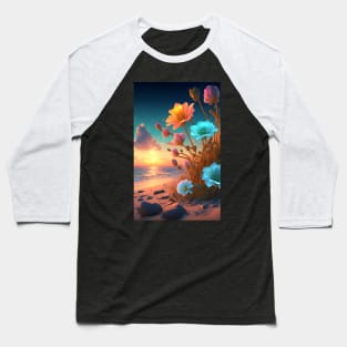 Glowing flowers on beach Baseball T-Shirt